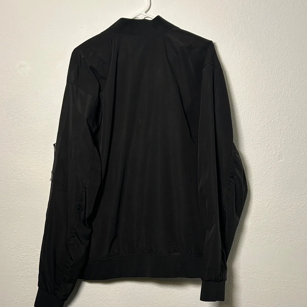 WT 02 Black Windbreaker Bomber Jacket with Teal Lining Mens Size 2XL